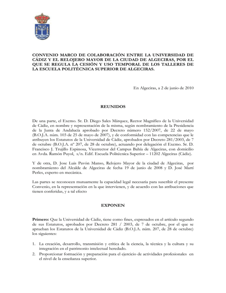 ACTA DE PRÓRROGA DEL CONVENIO ESPECÍFICO