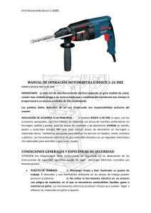 Manual de Operaci&oacute;n Rotomartillo Bosch 2-26 DRE