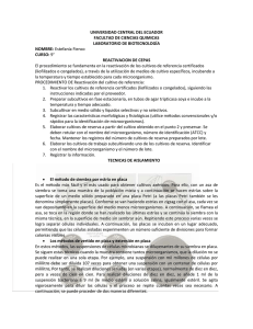 UNIVERSIDAD CENTRAL DEL ECUADOR FACULTAD DE CIENCIAS QUIMICAS LABORATORIO DE BIOTECNOLOGÍA NOMBRE: