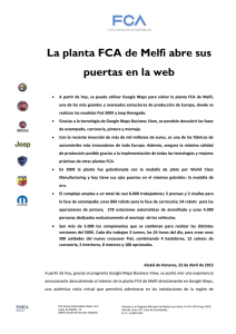 La planta FCA de Melfi abre sus puertas en la web