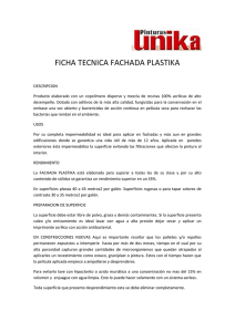 FICHA TECNICA FACHADA PLASTIKA DESCRIPCION Producto