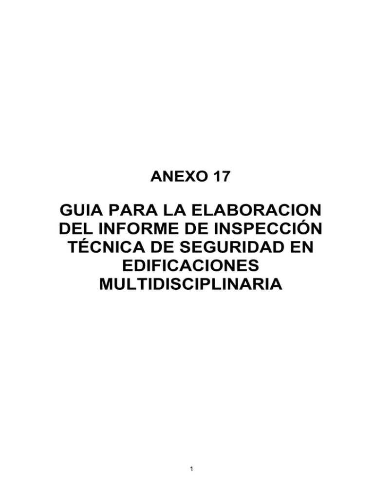 GUIA PARA LA ELABORACION DEL INFORME DE INSPECCIÓN TÉCNICA DE SEGURIDAD ...