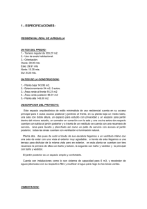 1.- ESPECIFICACIONES: RESIDENCIAL REAL DE JURIQUILLA