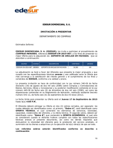 EDESUR DOMINICANA,  S. A.  DEPARTAMENTO DE COMPRAS INVITACIÓN A PRESENTAR