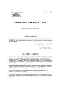 FUNDADOR DON FRANCISCO PIRIA PROYECTO DE LEY