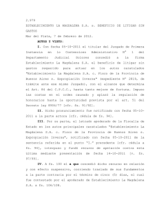 2.979 ESTABLECIMIENTO  LA  MAGDALENA  S.A.  s. ... GASTOS Mar del Plata, 7 de febrero de 2012.