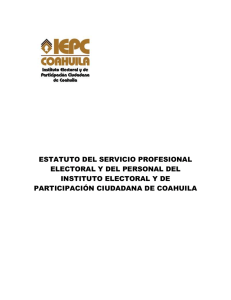 Estatuto del Servicio Profesional Electoral y del Personal del IEPCC