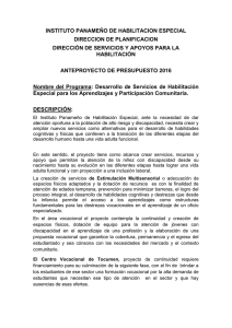 INSTITUTO PANAMEÑO DE HABILITACION ESPECIAL DIRECCION DE PLANIFICACION