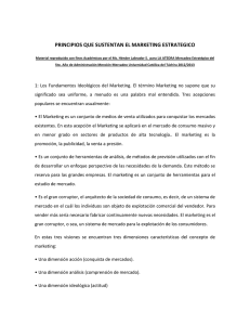 PRINCIPIOS QUE SUSTENTAN EL MARKETING ESTRATEGICO