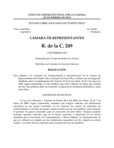 R. de la C. 249 CÁMARA DE REPRESENTANTES