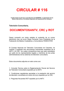 Televisión Comunitaria, DOCUMENTOSANTV, CRC y ROT