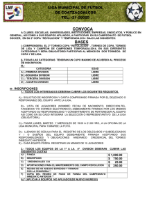 convocatoria 2014 - Liga Municipal de Futbol de Coatzacoalcos
