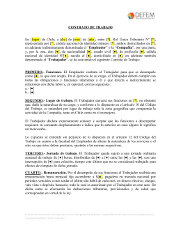 Modelo De Contrato De Trabajo De Trabajador Administrativo