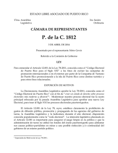 P. de la C. 1812 CÁMARA DE REPRESENTANTES