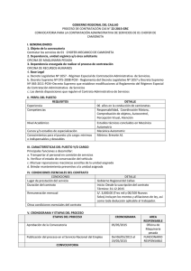GOBIERNO REGIONAL DEL CALLAO I. GENERALIDADES 1. Objeto de la convocatoria 22-2015-GRC