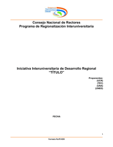 Formato Perfil IIDR-1 - Universidad de Costa Rica