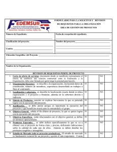 formulario para presentar el perfil proyecto a fedemsur