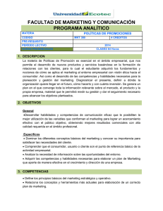facultad de marketing y comunicación programa analítico