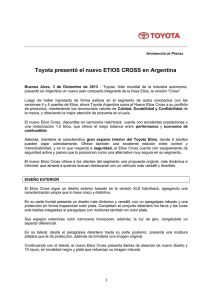 Comunicado de prensa del Toyota Etios Cross