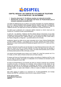 OSIPTEL REDUCE LAS TARIFAS DE 16 PLANES DE TELEFONÍA