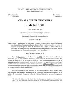 R. de la C. 381 CÁMARA DE REPRESENTANTES Entirillado Electrónico