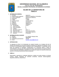 UNIVERSIDAD NACIONAL DE CAJAMARCA  SILABO DE LA ASIGNATURA DE FISICA II