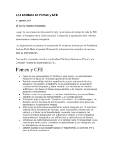 Los cambios en Pemex y CFE