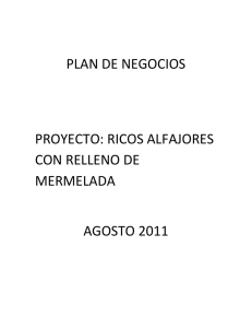 PLAN DE NEGOCIOS PROYECTO: RICOS ALFAJORES CON