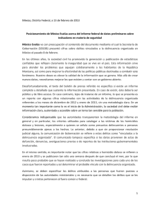 México, Distrito Federal, a 13 de febrero de 2013 Posicionamiento