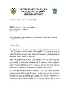 REPUBLICA DE COLOMBIA DEPARTAMENTO DE NARIÑO MUNICIPIO DE LOS ANDES PERSONERIA MUNICIPAL