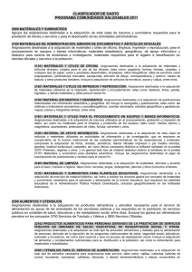 CLASIFICADOR DE GASTO PROGRAMA COMUNIDADES