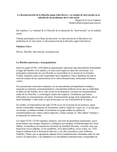 La Reconstrucción de la filosofía según John Dewey y su... solución de los problemas de la vida social