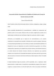 Intervención del Señor Vicepresidente de la República de Colombia