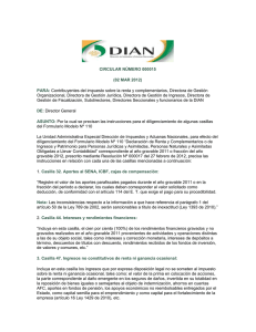 Circular 015 Marzo 2012 - Diligenciamiento de Casillas Renta 2011