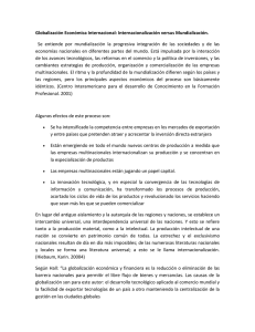 Globalización Económica Internacional: Internacionalización versus Mundialización.