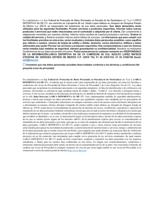 Ley  Federal  de  Protección  de ... DEPORTIVA SA DE CV, con domicilio en Campeche 66 col....