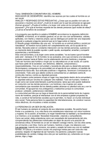 Tema: DIMENSIÓN COMUNITARIA DEL HOMBRE. INDICADOR DE