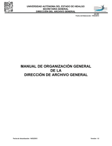 MANUAL DE ORGANIZACIÓN GENERAL DE LA DIRECCIÓN DE ARCHIVO GENERAL