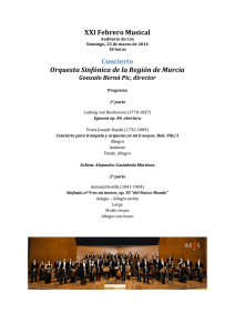 XXI Febrero Musical Concierto Orquesta Sinfónica de la Región de Murcia