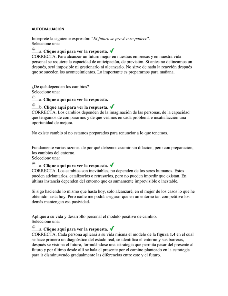 AUTOEVALUACI N Interprete La Siguiente Expresi n El Futuro Se
