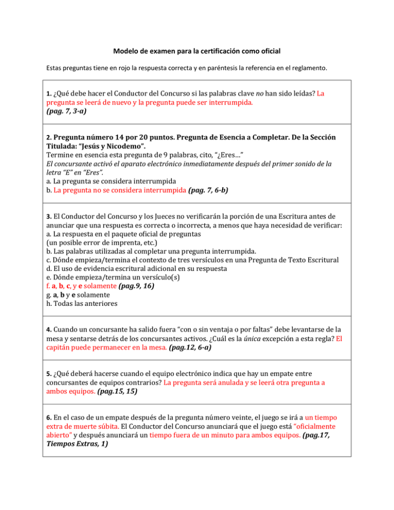 Modelo De Examen Para La Certificación Como Oficial Estas 6919