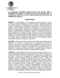 EL  HONORABLE  CONGRESO  CONSTITUCIONAL  DEL ... SOBERANO DE COLIMA,  EN  EJERCICIO  DE ...