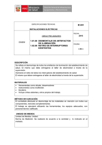 IE-001 1.01.00  DESMONTAJE DE ARTEFACTOS DE ILUMINACIÓN 1.02.00