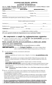 formulario de inscripción - Colegio San Felipe Apostol