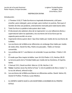 DOCTRINA DE LA ESCRITUIRA LECCION 2