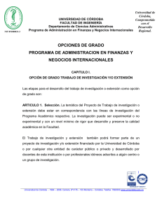 Reglamentaci&oacute;n Opciones de Grado