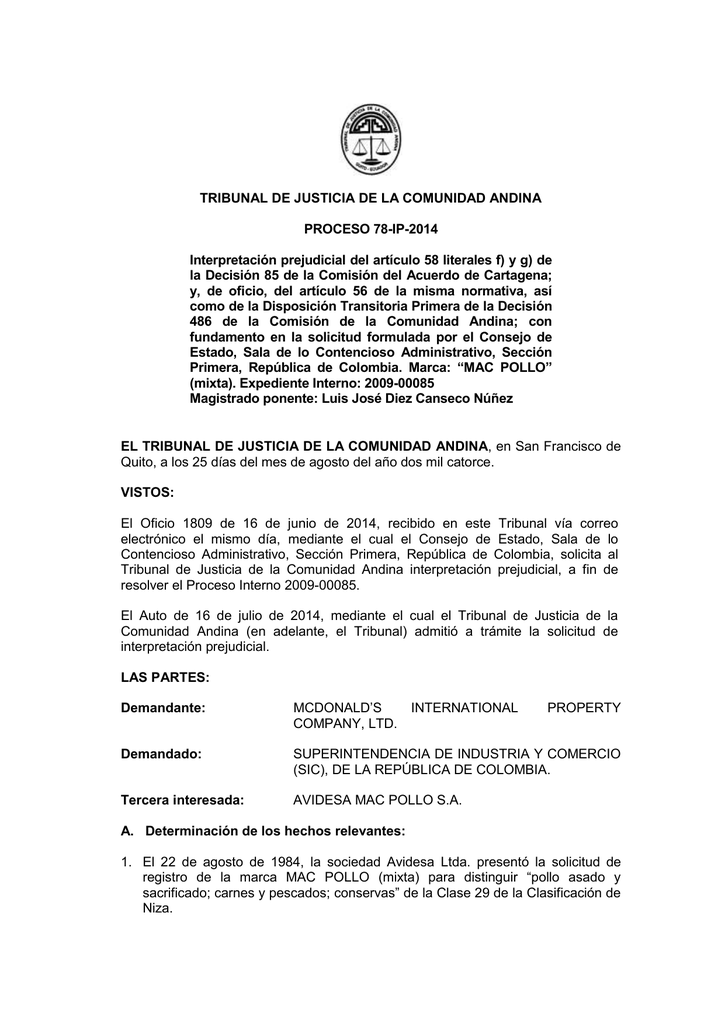 Proceso 78 ip 2014