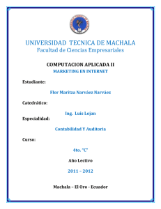 UNIVERSIDAD  TECNICA DE MACHALA Facultad de Ciencias Empresariales  COMPUTACION APLICADA II