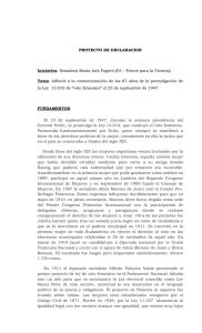 PROYECTO DE DECLARACION Iniciativa: Senadora María Inés
