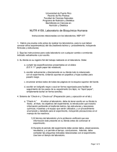 Universidad de Puerto Rico Recinto de Río Piedras Facultad de Ciencias Naturales